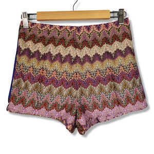 Mustard Seed Pattern Printed Shorts Purple Size Small